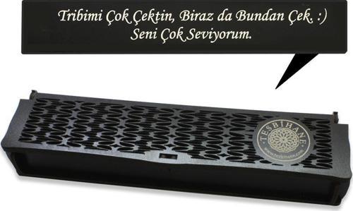 Özel Mesaj Yazılı Siyah Ahşap Elegance Hediye Tesbih Kutusu - M1