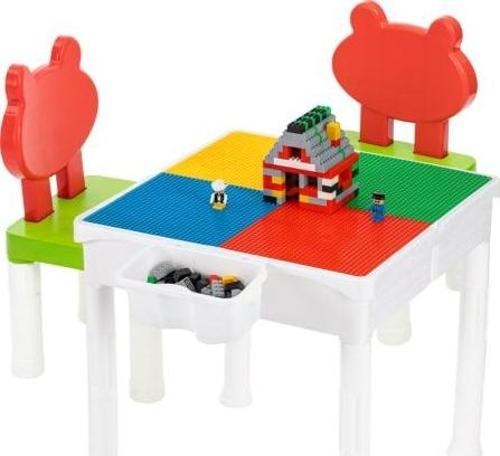 LegoClassic Uyumlu 2 Sandalyeli 250 Parça blok Ve 2 Adet Mini Figürlü Mega Aktivite Seti