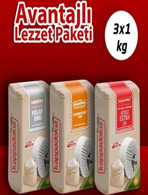 Karabuğday (Greçka) Un 1Kg + Yulaf Un 1 Kg + Siyez Extra Un 1 Kg