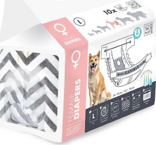 Diapers Dişi Köpekler İçin Large 10'lu Külot