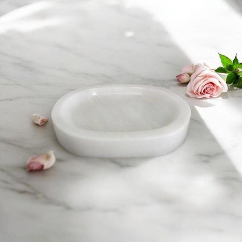 Urestone Mermer Katı Sabunluk-Beyaz Mermer Elips Katı Sabunluk-Pinterest Takılık-Katı Sabunluk