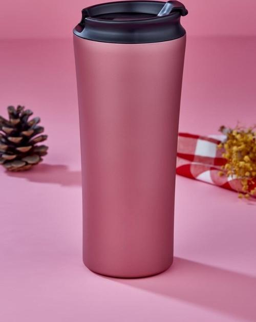 CKR-2050 Pembe 400 ML Bardaklı Paslanmaz Çelik Termos