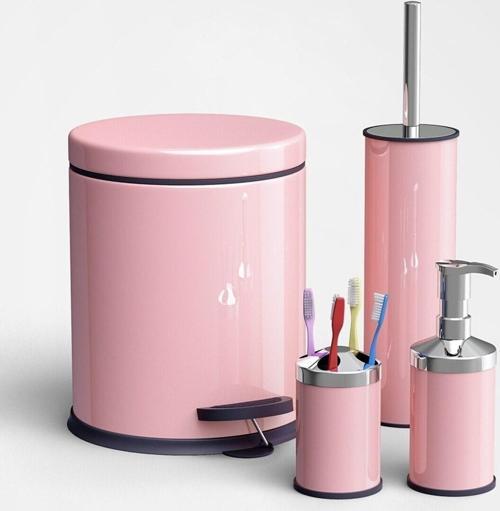 BANYO SETİ PEMBE 4lü SET 3Lt