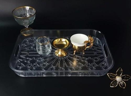 As143 Saray Dikdörtgen Kristal Tepsi