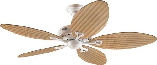 Savoy Beyaz - 137 Cm. Hasır Ve Yaprak Desen Kanatlı Tavan Vantilatörü
