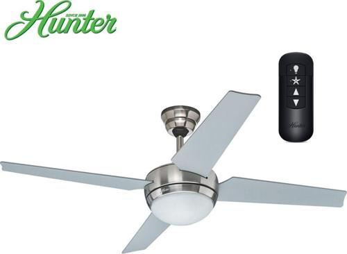 New Sonic Fırçalanmış Nikel - 132 Cm. Uzaktan Kumandalı Aydınlatmalı Tavan Vantilatörü