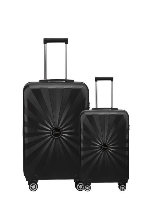 2'li Valiz Seti Polikarbon Orta Boy - Kabin Boy Valiz Siyah 1809
