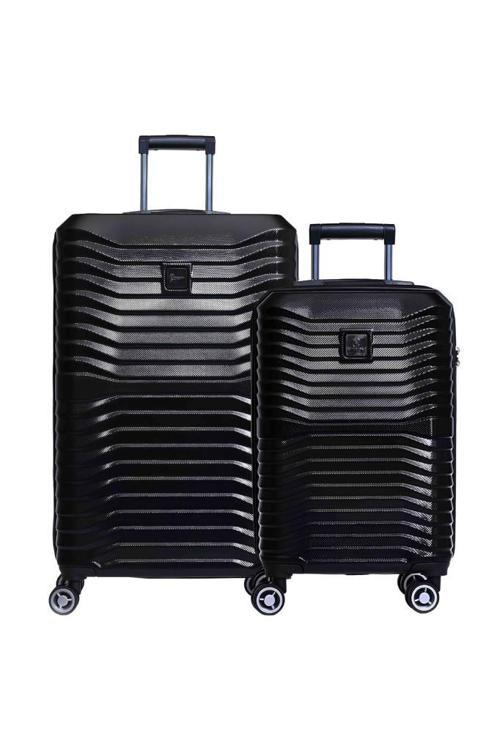 2'li Valiz Seti Polikarbon Orta Boy - Kabin Boy Valiz Siyah 1819