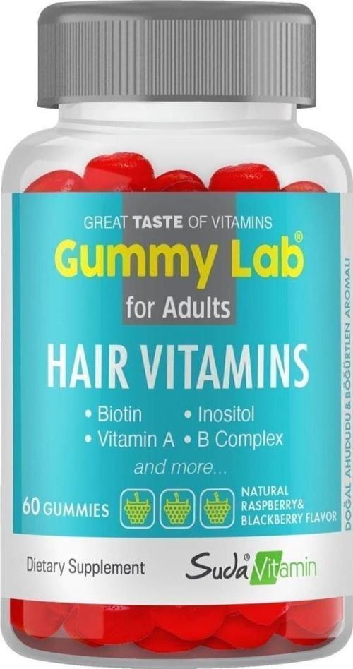 Gummy Lab Hair Vitamins 60 Gummies | Ahududu Böğürtlen Aromalı