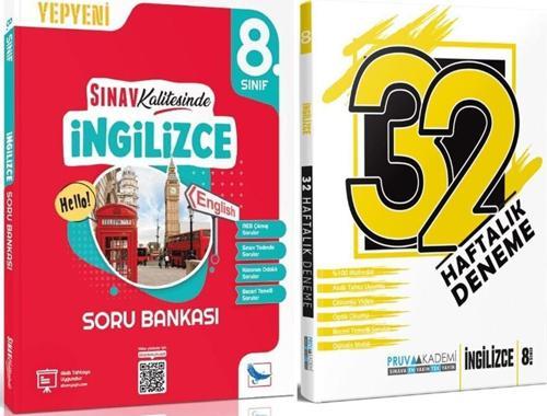 Sınav Yayınları 8. Sınıf İngilizce Soru Bankası ve Pruva 32 Haftalık Deneme Seti 2 Kitap