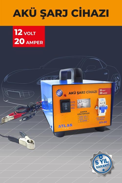AKÜ ŞARJ CİHAZI 12 VOLT 20 AMPER 5 YIL GARANTİ
