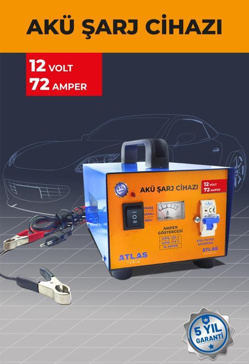 AKÜ ŞARJ CİHAZI 12 VOLT 72 AMPER 5 YIL GARANTİ