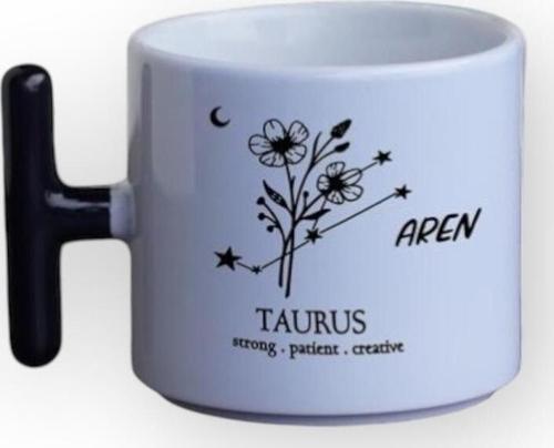 Boğa Burcu Ruhunu Taşıyan İsimli Kupa Beyaz Afilli Kupa