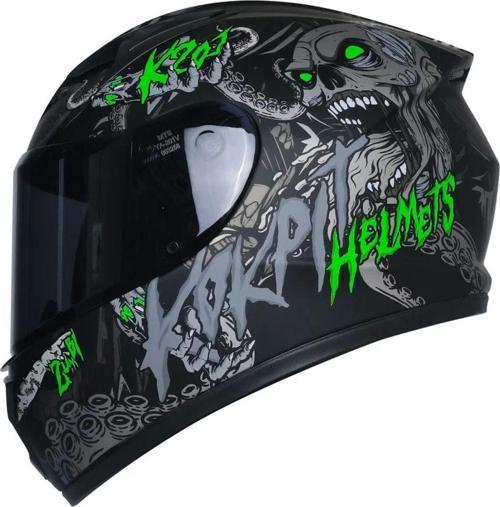 Motosiklet ve Bisiklet Mini Çocuk Kaskı Full Face Ce Sertifikalı Child Motor Kask Black