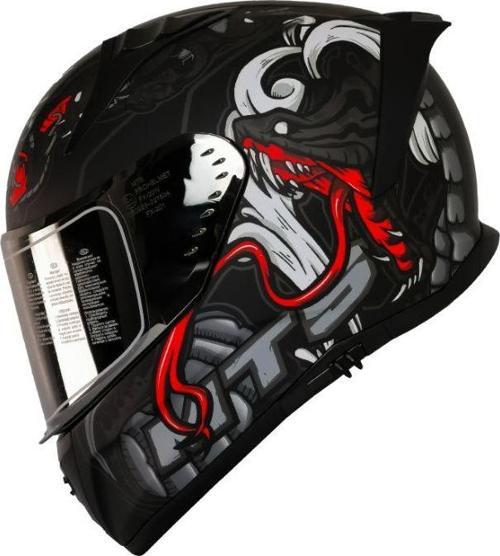 Motosiklet Kaskı Ece 22.R06 Sertifikalı Double Vizör Full Face Kask Myth Grey
