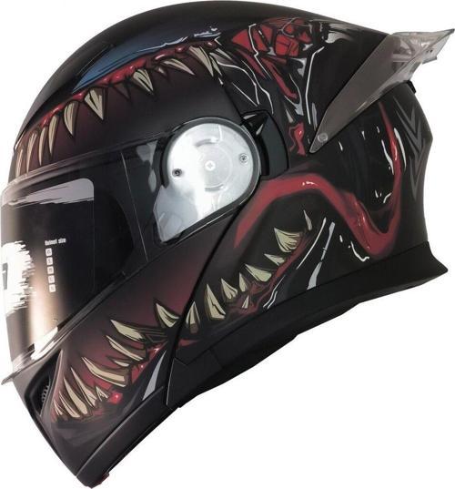 Motosiklet Çene Açılır Kask Ece 22.06 Sertifikalı Güneş Vizörlü Yeni Sezon Kurye Motor Kaskı Swamp