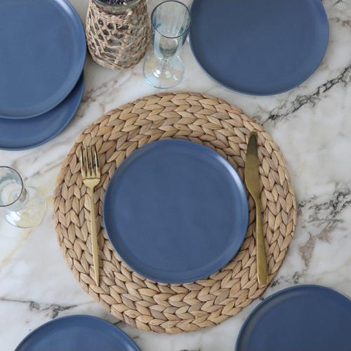 Mat Mavi Sardes Pasta Tabağı 22 Cm 6 Adet 399