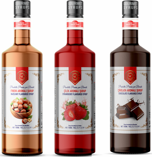 Nish Fındık Çilek Çikolata Şurupları 3 x 700 ML - Pet Şişe