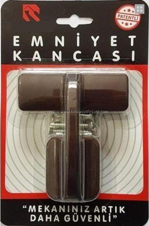 Çelik kapılar için hırsızlara karşı levyeyle açılmayı önleyici lüks emniyet kancası kilidi - KAHVERENGİ