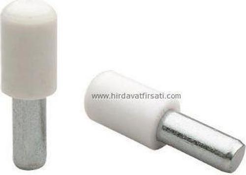 Plastik başlı beyaz metal raf pimi 100 adet