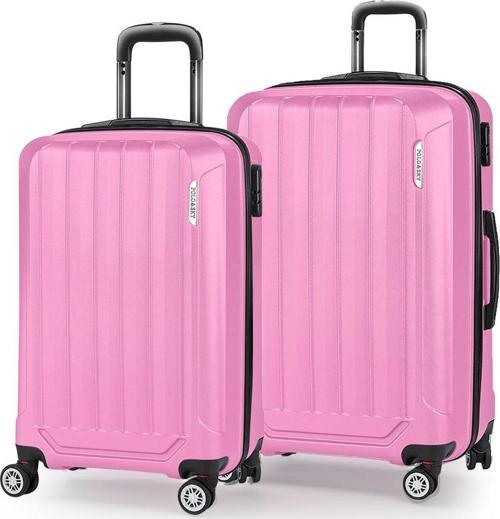 Spring Model Pembe Renk 2'li Valiz Seti Kabin + Orta