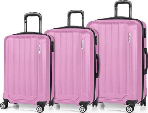 Spring Model Pembe Renk 3'lü Valiz Seti Kabin - Orta - Büyük