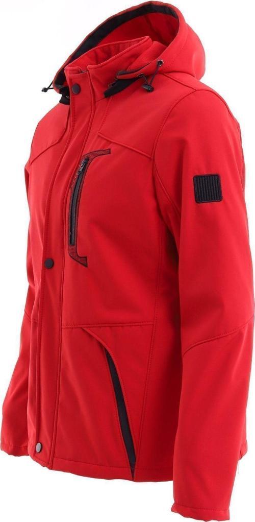 Erkek Kırmızı Kapüşonlu Outdoor Su Ve Rüzgar Geçirmez Softshell Spor Mont