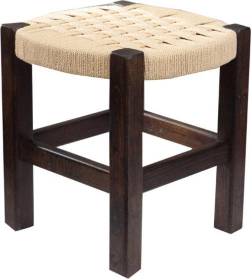 2 Adet Hasır Örgülü Tabure Ceviz Renk 35X32X32 Ceviz