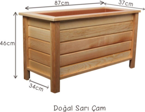 Saksı Doğal Sarı Çam 79X38X47 Cm Krem
