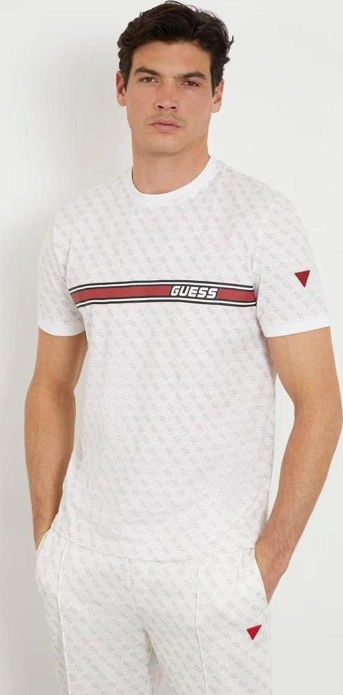 Erkek Beyaz Tamamı Logolu T-Shirt