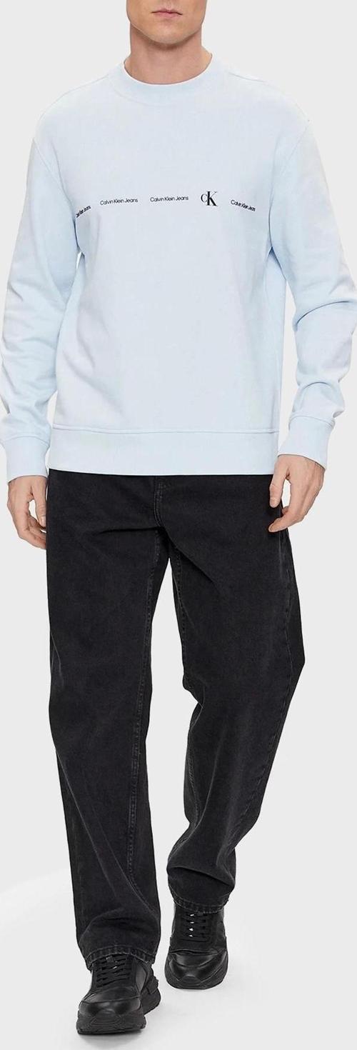 Erkek Bisiklet Yaka Buz Mavisi Sweatshirt