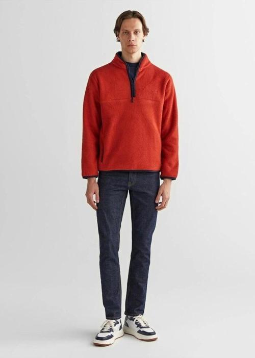 Erkek Regular Fit Yarım  Fermuarlı Sweatshirt