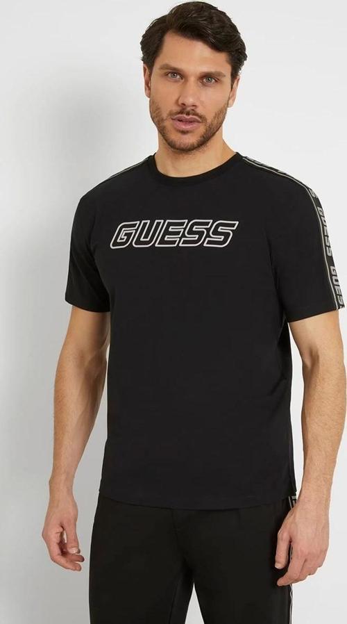 Erkek Önde Logolu Siyah Esnek T-Shirt