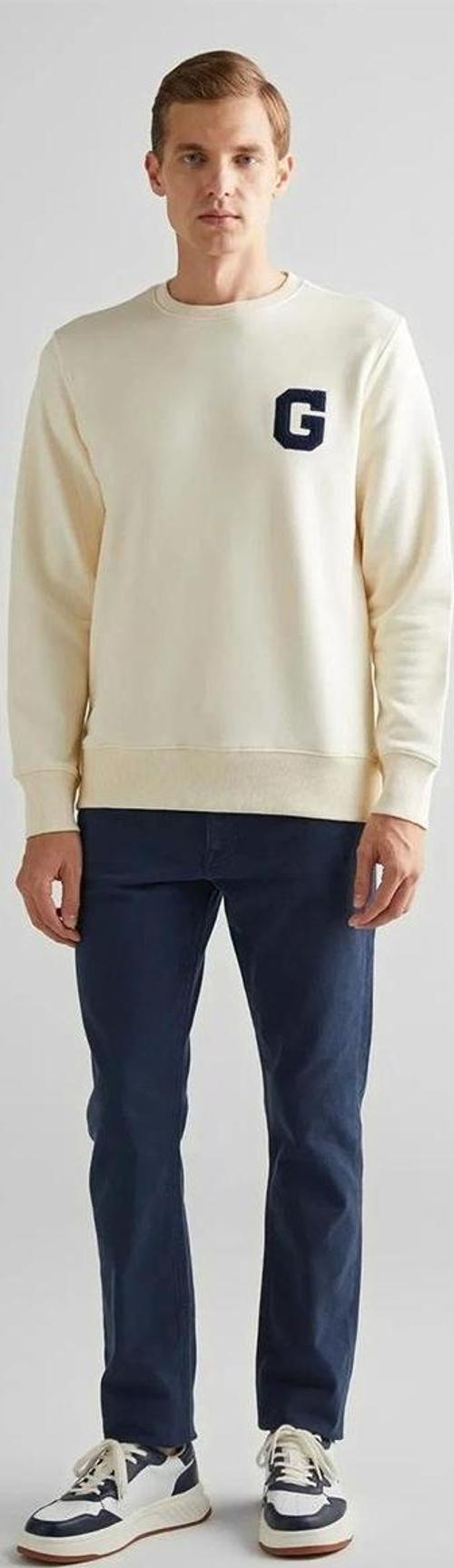 Erkek Krem Regular Fit Sweatshirt