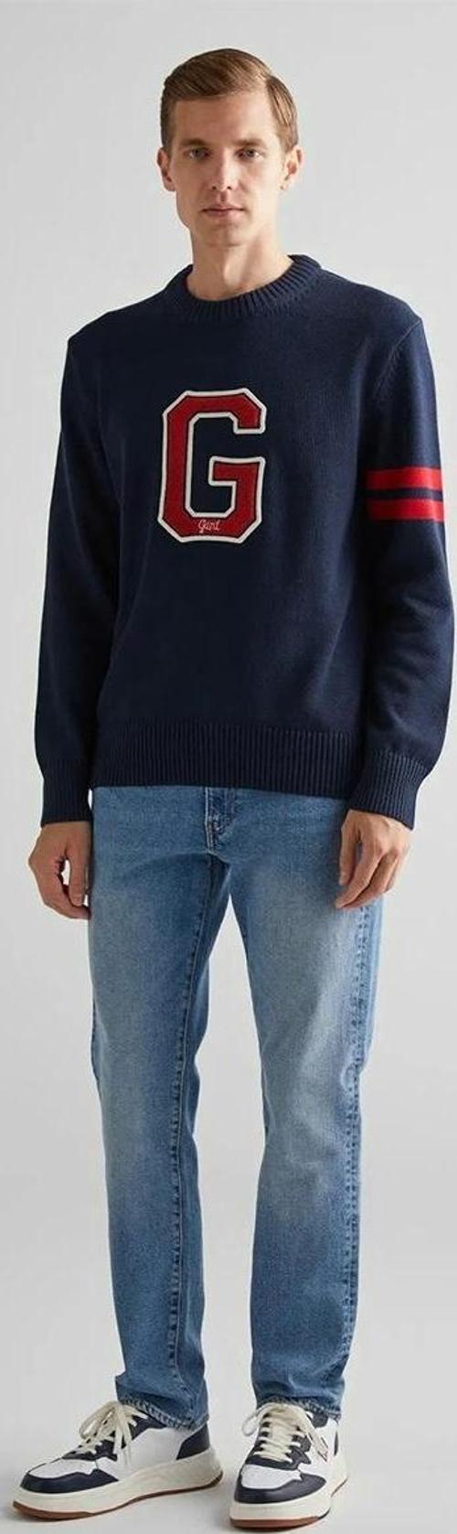 Erkek Lacivert Relaxed Fit Kazak