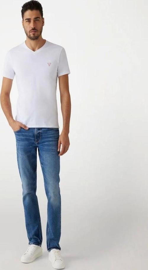 Guees Erkek Beyaz Slim Fit T-Shirt