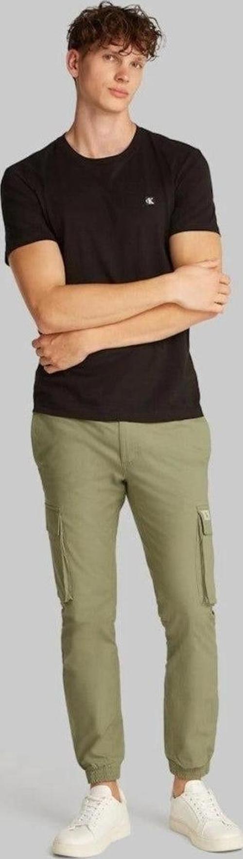 Erkek Skinny Fit Kargo Yeşil Pantolon