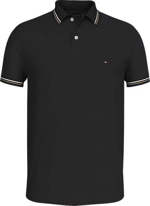 Erkek Siyah Logo  Kısa Kollu Polo T-Shirt