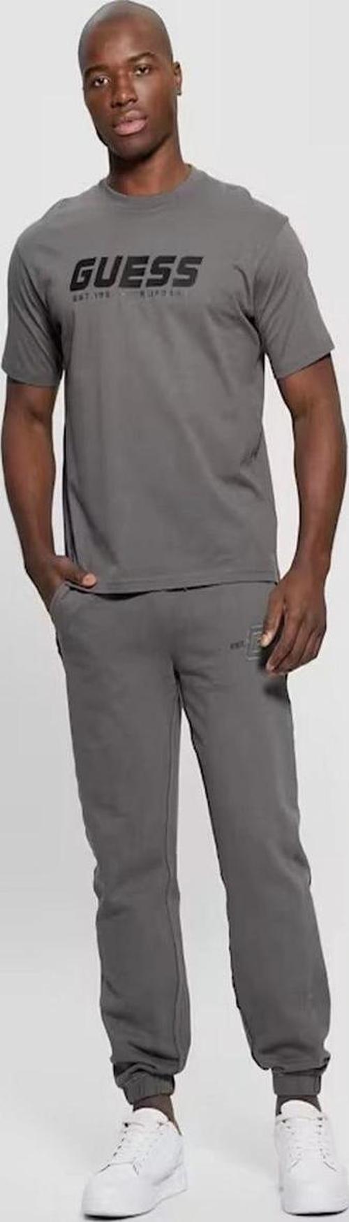 Erkek Gri Logolu Nakış İşlemeli T-Shirt