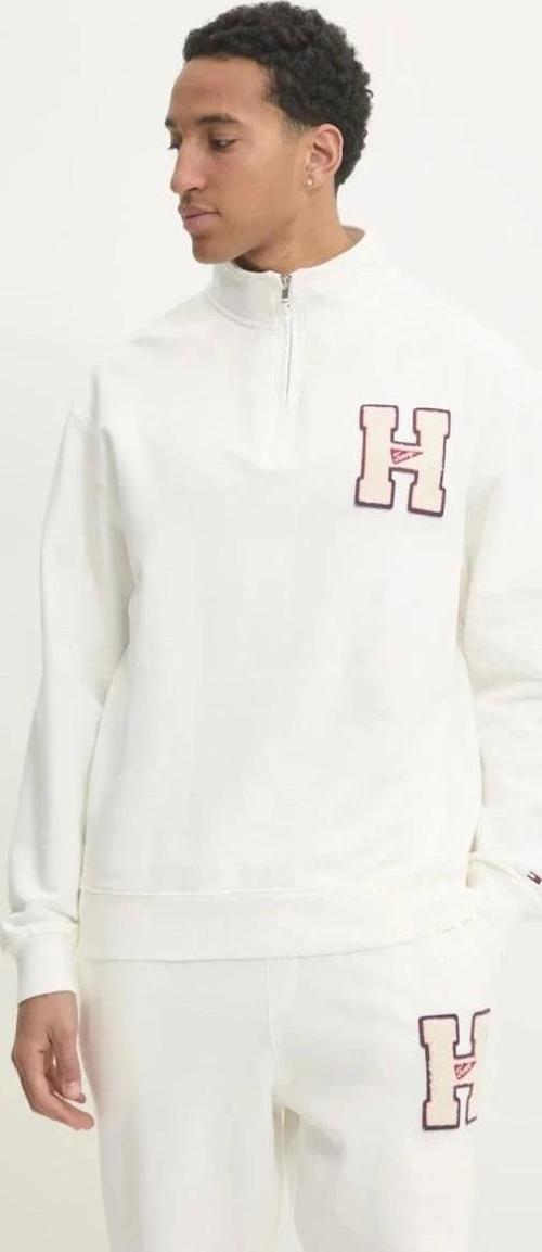 Erkek Beyaz Fermuarlı Sweatshirt