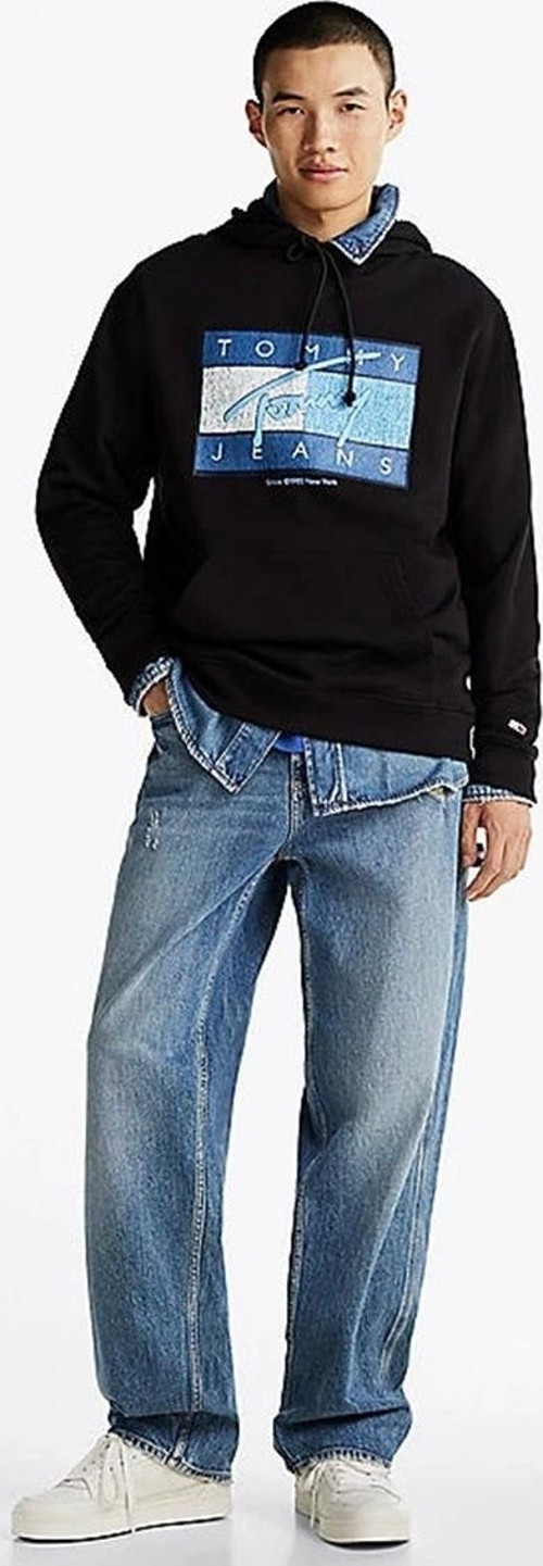 Logolu Erkek Siyah Sweatshırt