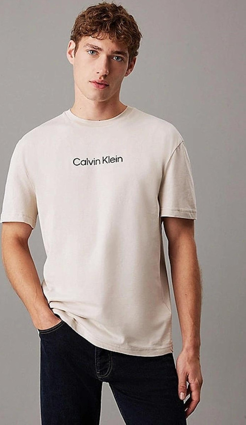 Erkek Bej Logolu T-Shirt