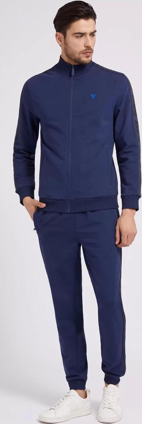 Erkek Tamamı Fermuarlı Koyu Mavi Sweatshirt