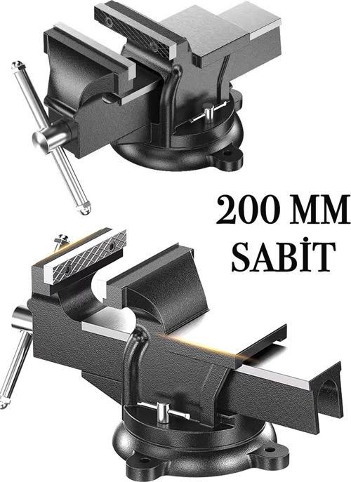 Premium 200 Mm Çelik Kol Dövme Çelik Sabit Tezgah Masa Mengenesi