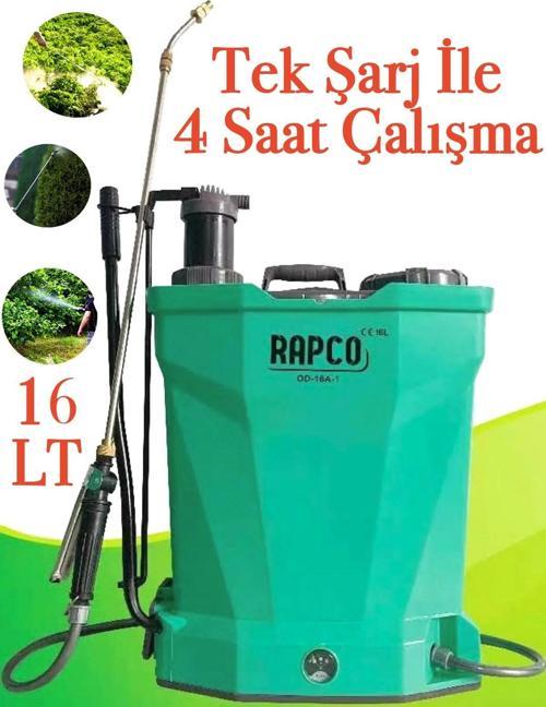 Rapco Turbo 16 Lt Şarjlı ve Kollı Sırt Tipi İlaç Pompası Akülü İlaçlama Makinesi