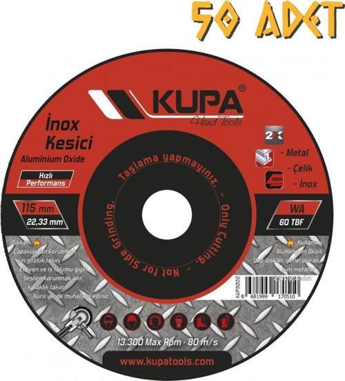 İnox Metal Çelik Kesme Taşı 115 mm. - 50 Adet
