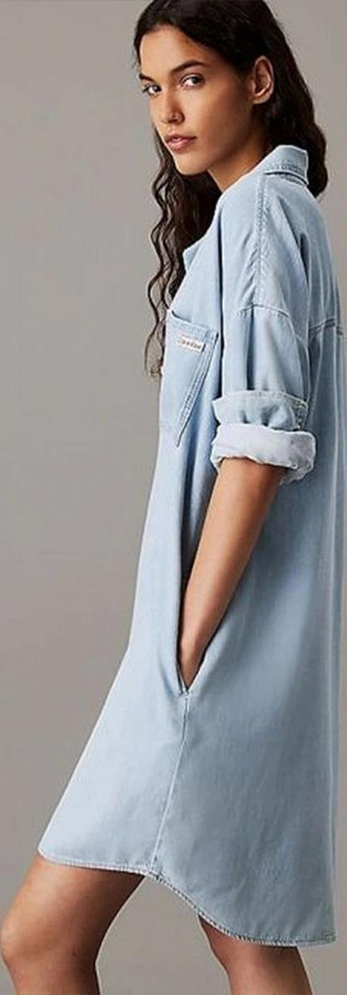 LOOSE SHIRT LYOCELL DENIM DRESS