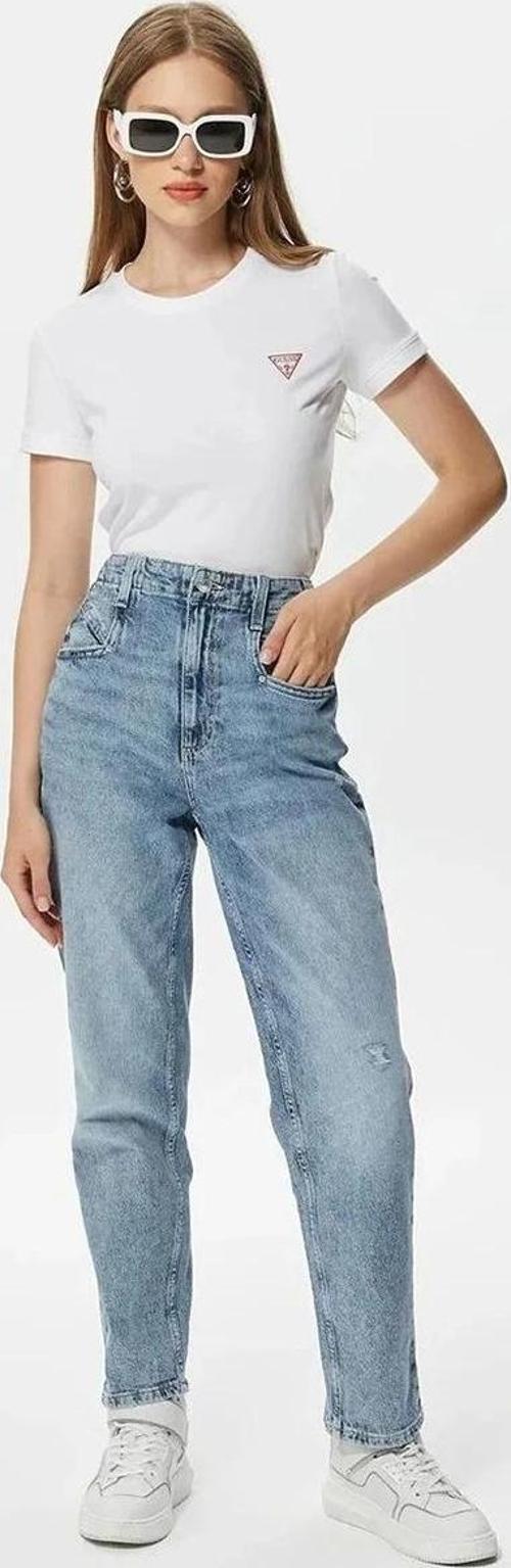 Kadın Mini Üçgen Logolu Beyaz T-Shirt