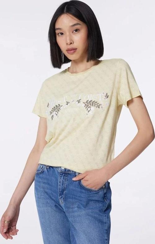 Kadın Bisiklet Yaka Bej Kadın T-Shirt