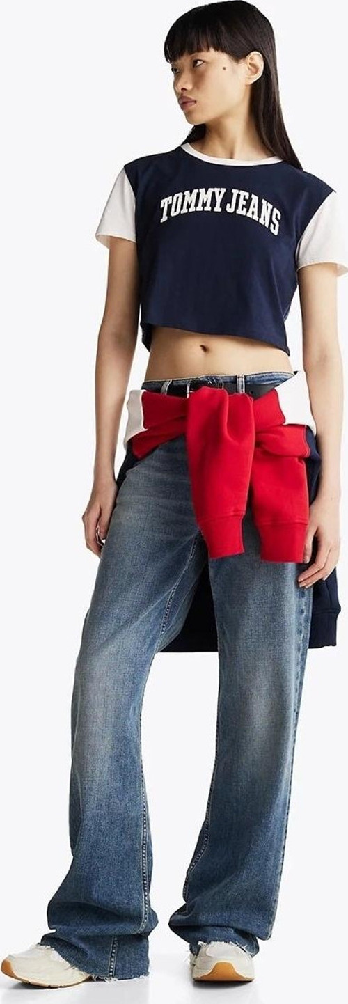 Kadın Siyah Logolu Crop T-Shirt
